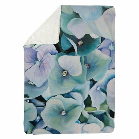 BEGIN HOME DECOR 60 x 80 in. Hydrangea Plant-Sherpa Fleece Blanket 5545-6080-FL147